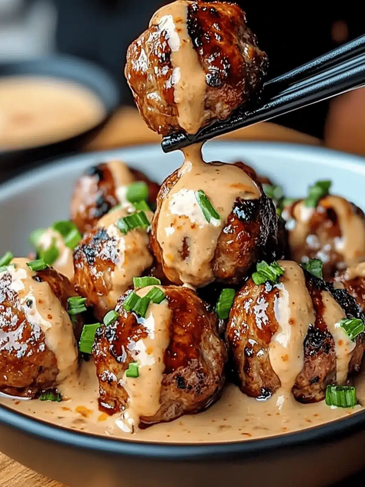 Korean BBQ Meatballs with Spicy Mayo Dip