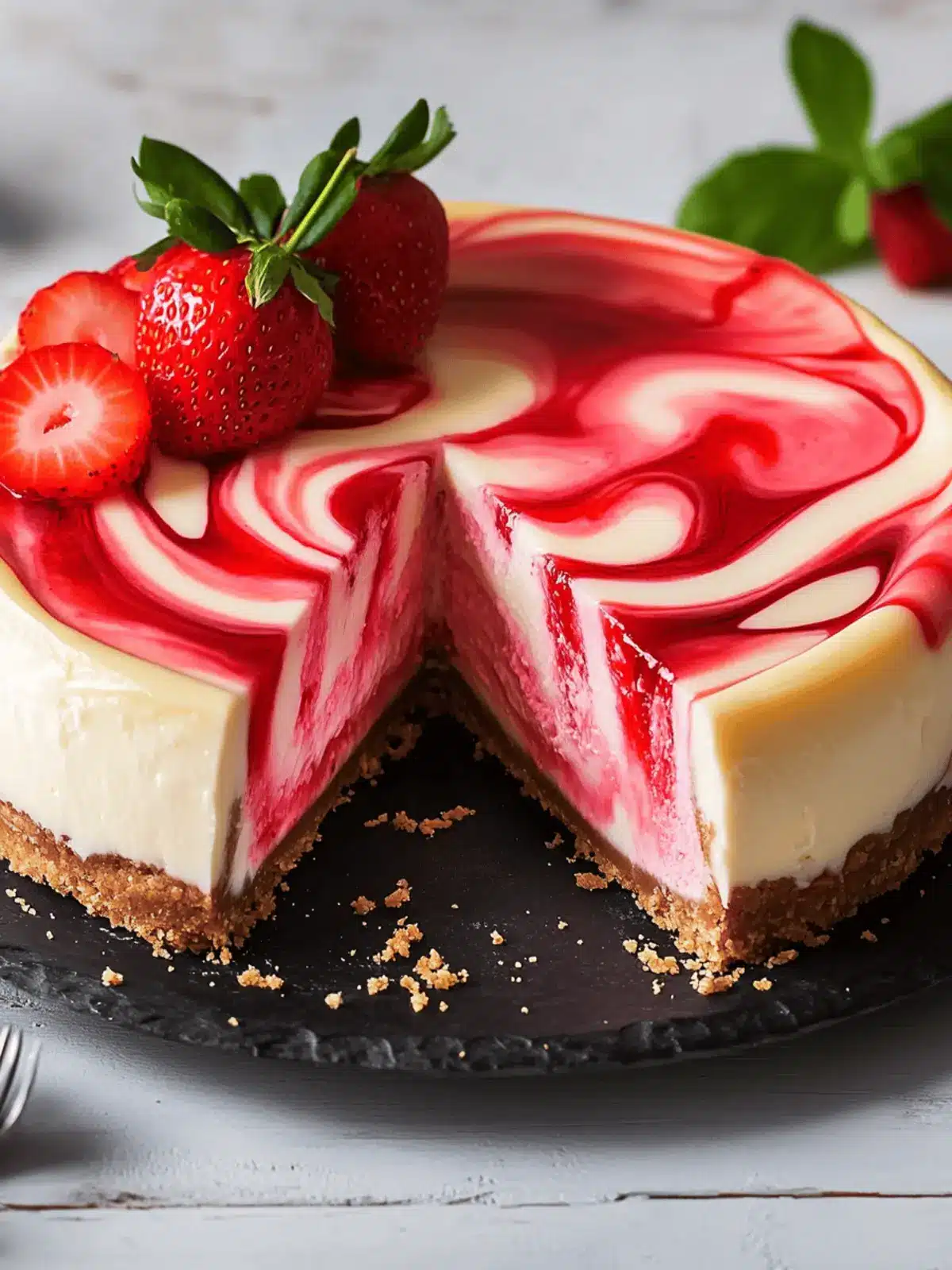 Strawberry Swirl Cheesecake Recipe