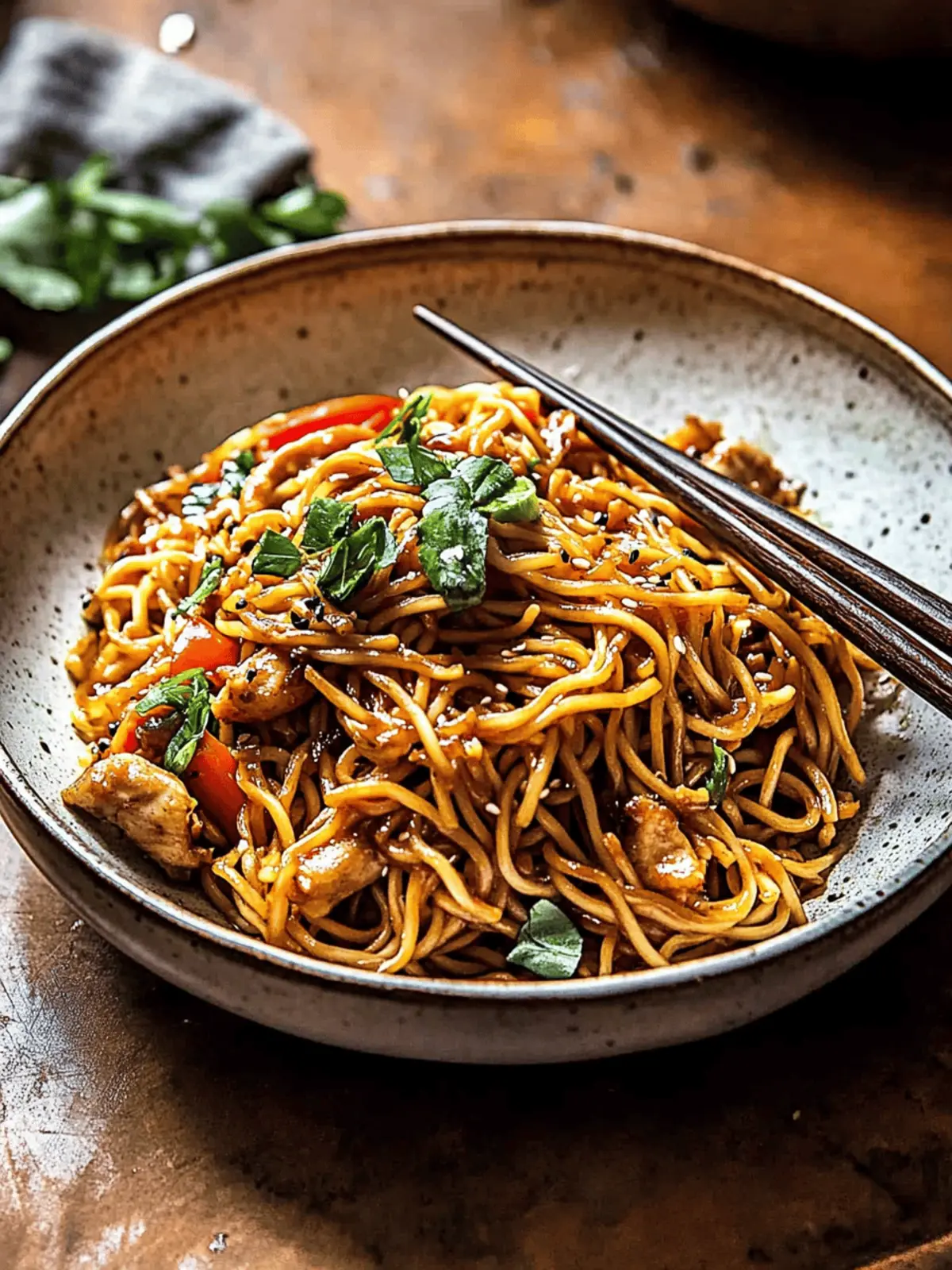15 Minute Sesame Garlic Chicken Lo Mein.