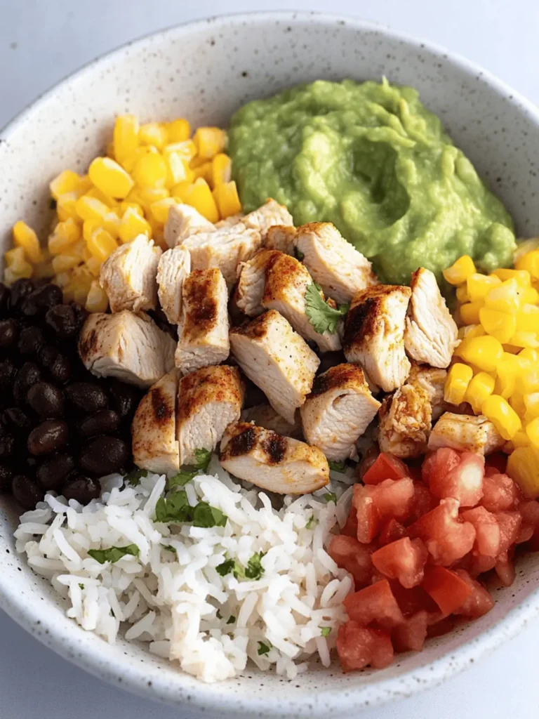 Grilled Chicken Burrito Bowls with Rice and Beans