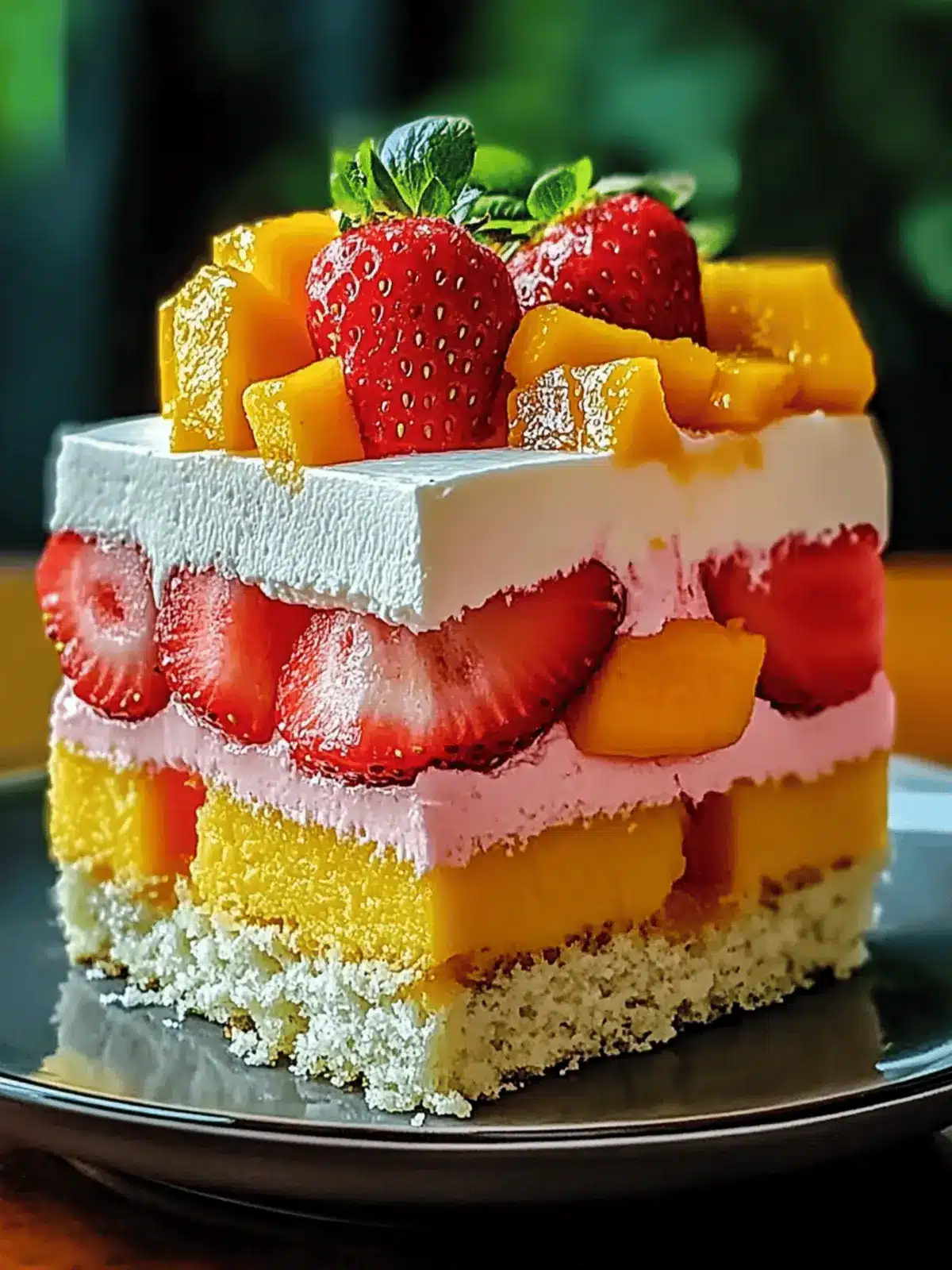 Strawberry Mango Split Cake