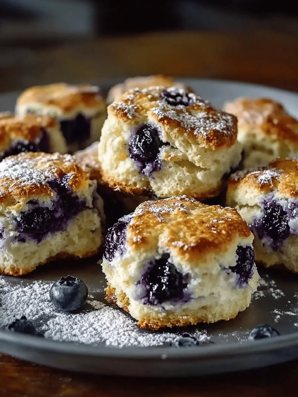 Mouthwatering Blueberry Biscuits with Lemon Glaze Delight