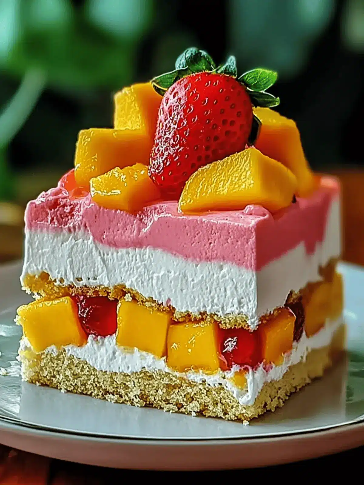 Strawberry Mango Split Cake