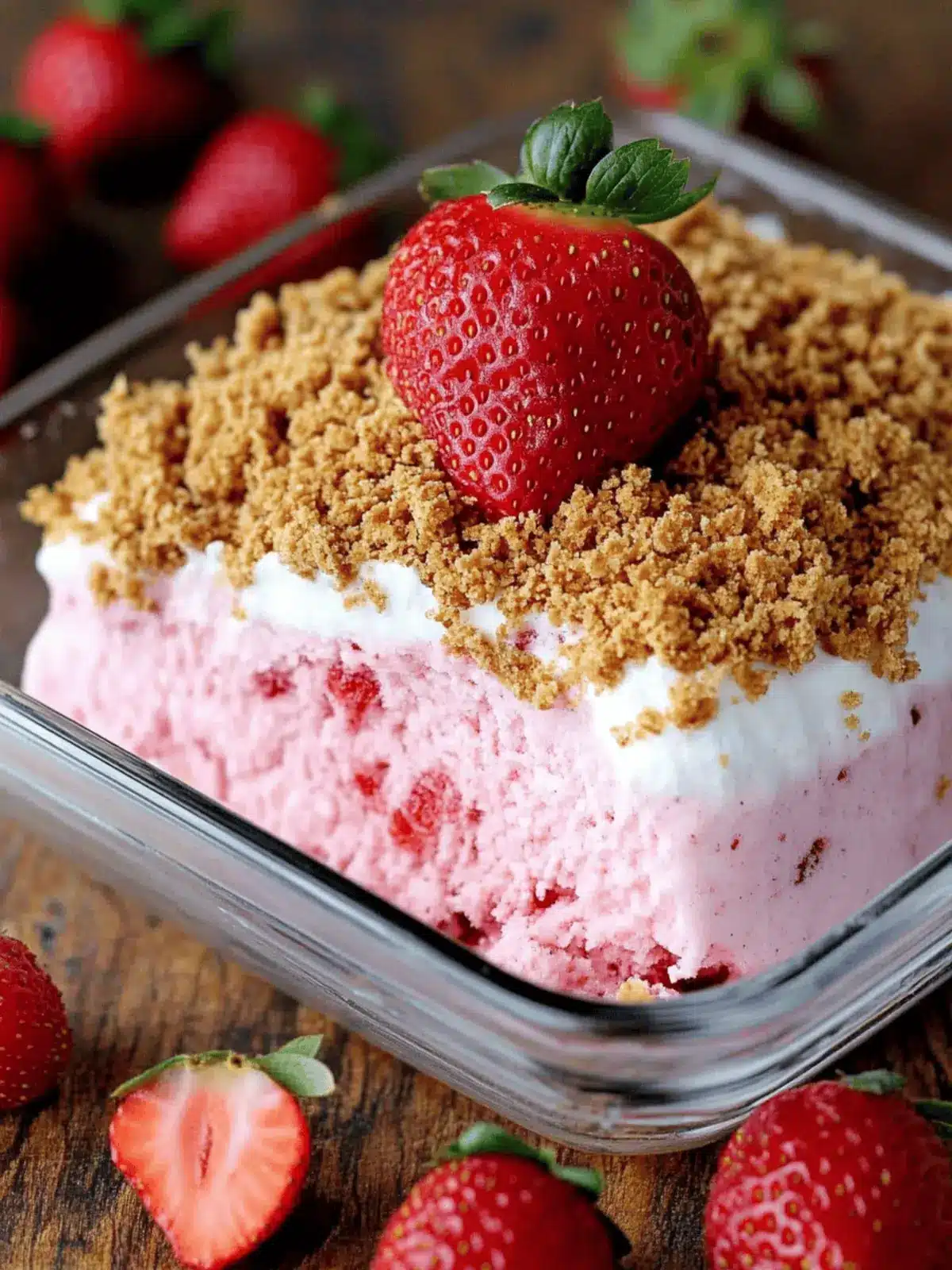 Easy Frozen Strawberry Dessert