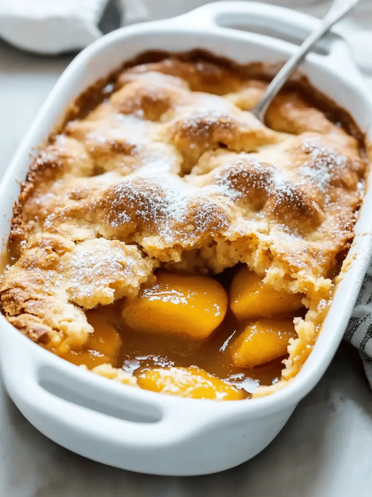 Peach Cobbler That’s Gooey Inside With A Crisp Sugary Crust