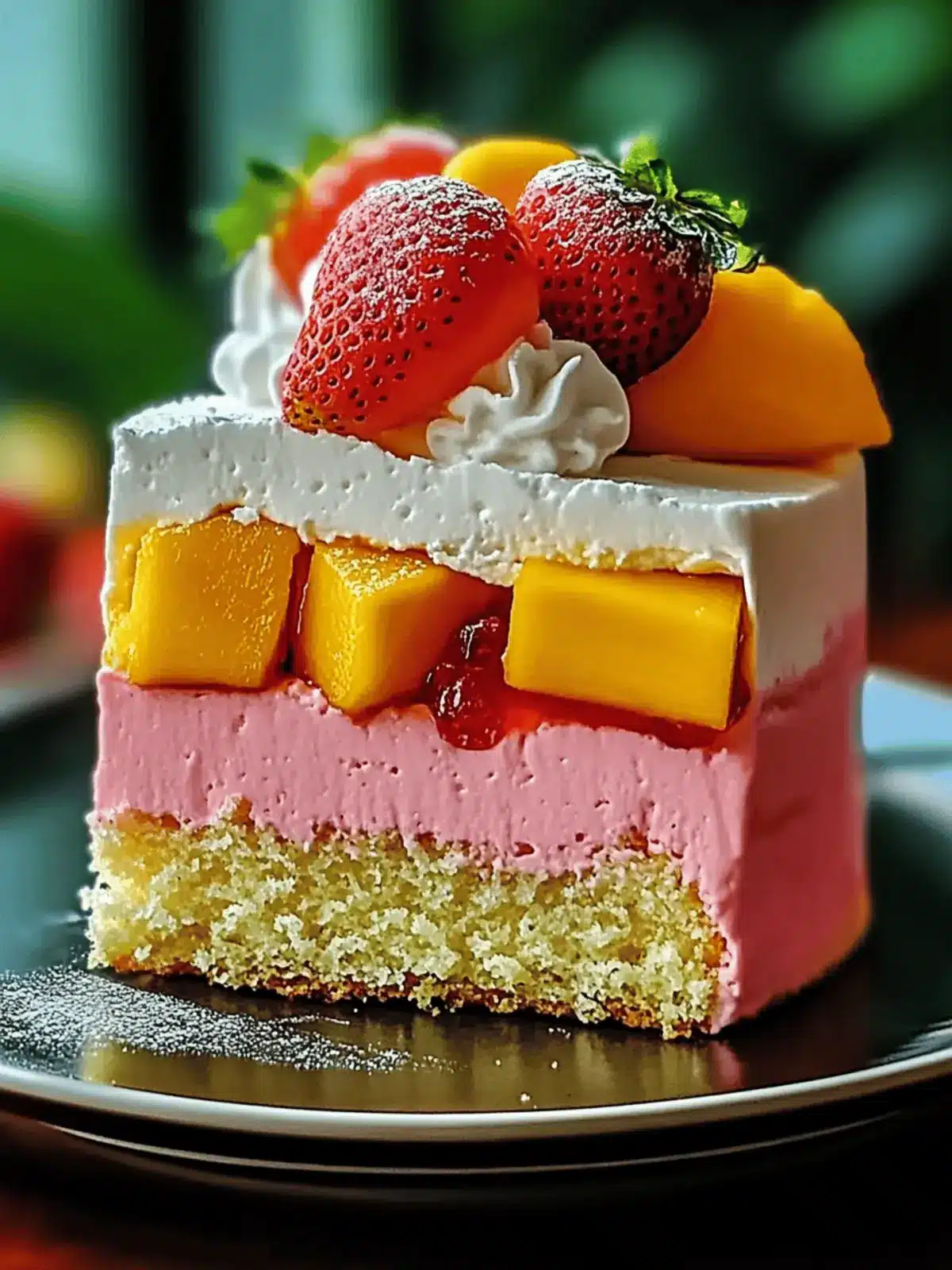 Strawberry Mango Split Cake