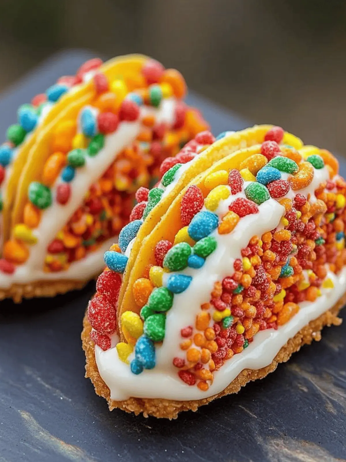 Fruity Pebbles Cheesecake Tacos