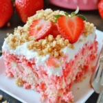 Strawberry Crunch Poke Cake