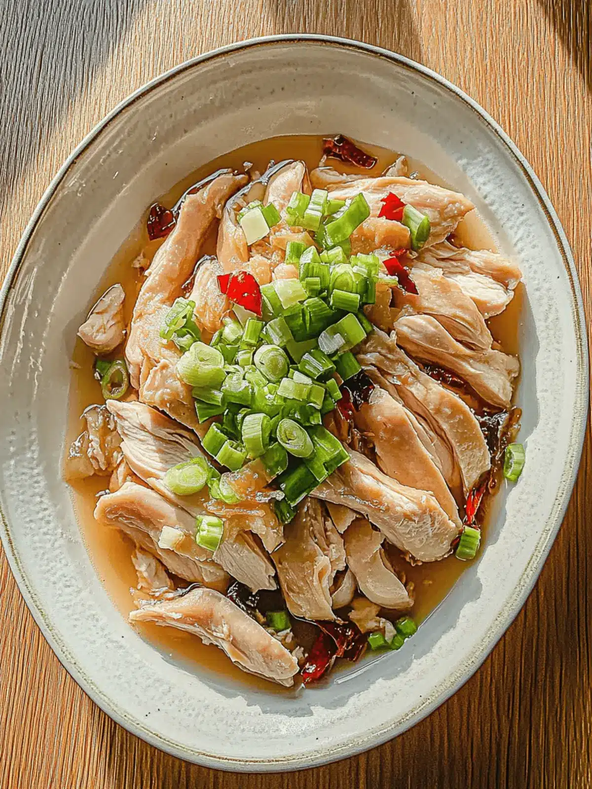 Chinese Steamed Chicken With Ginger Scallion Sauce