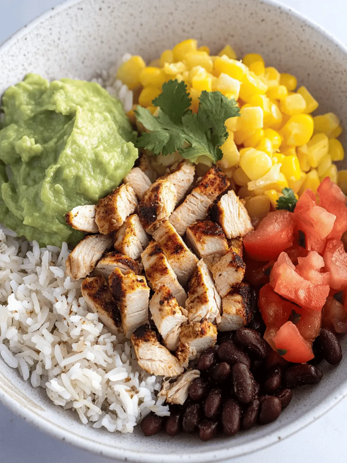 Flavor-Packed Grilled Chicken Burrito Bowls with Rice and Beans