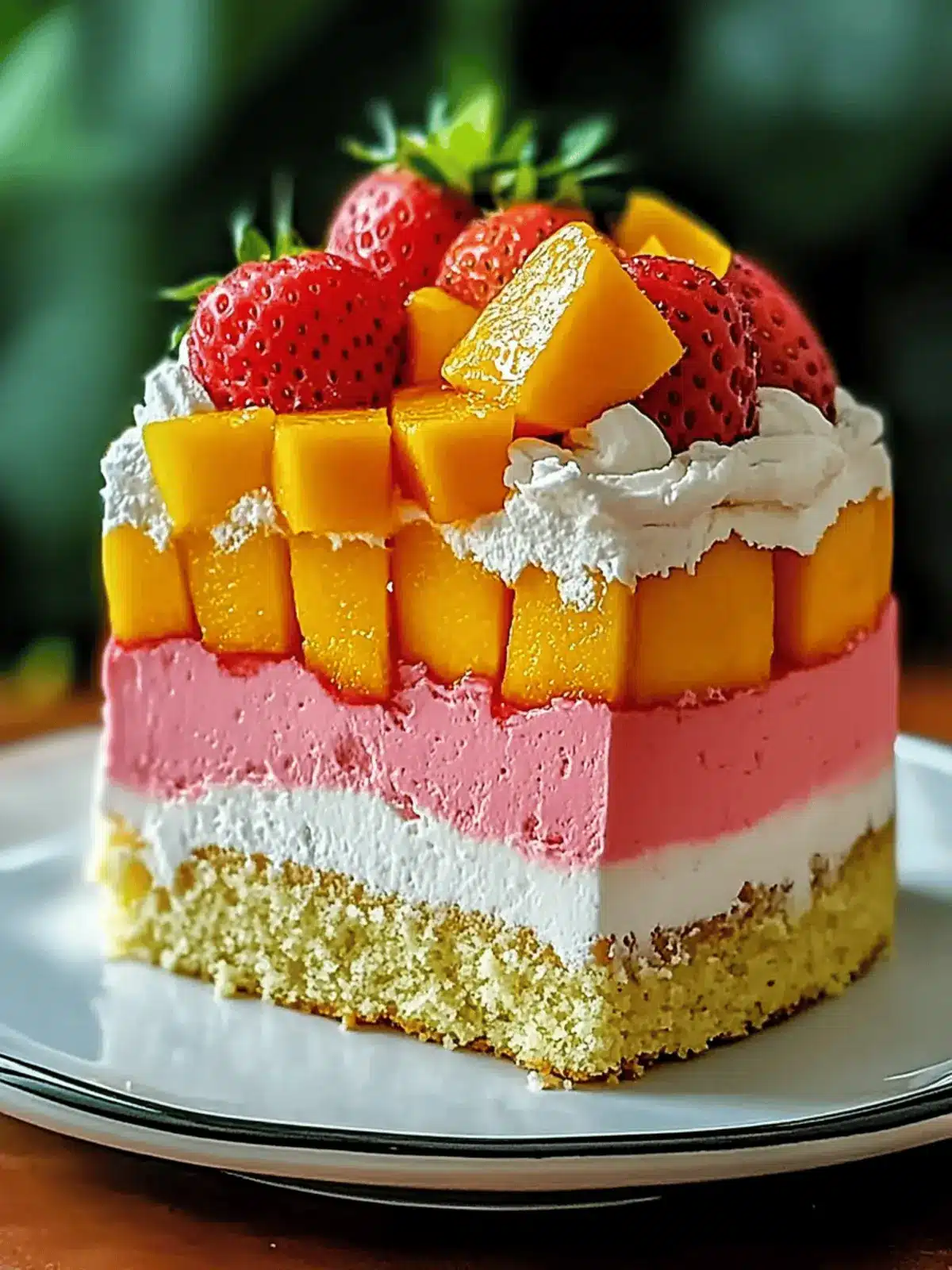 Strawberry Mango Split Cake