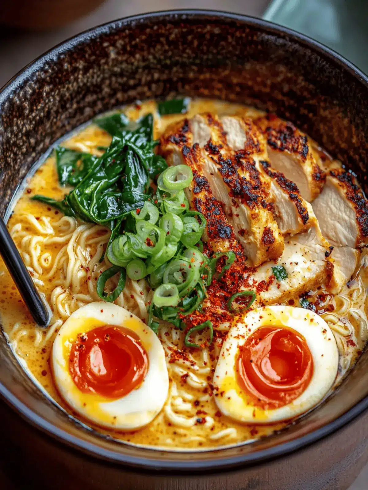 Fiery Chicken Ramen With Creamy Garlic Sauce: Your Quick Dinner Fix