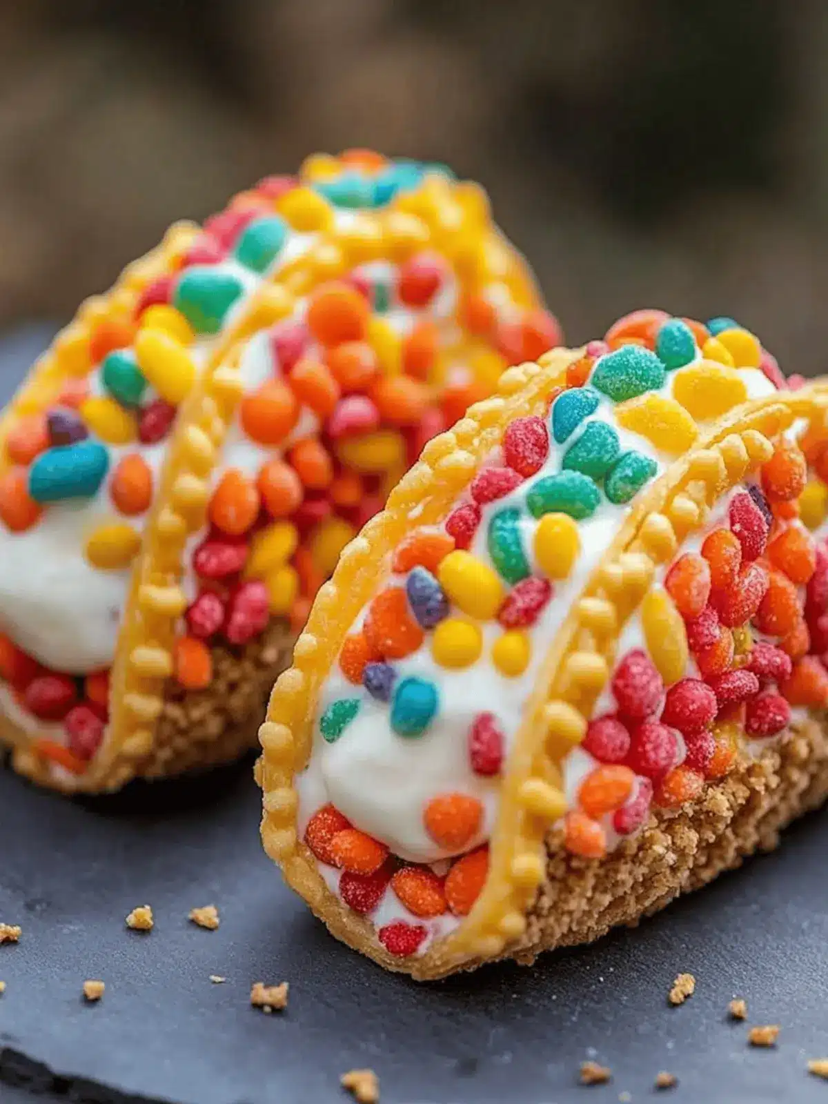 Fruity Pebbles Cheesecake Tacos