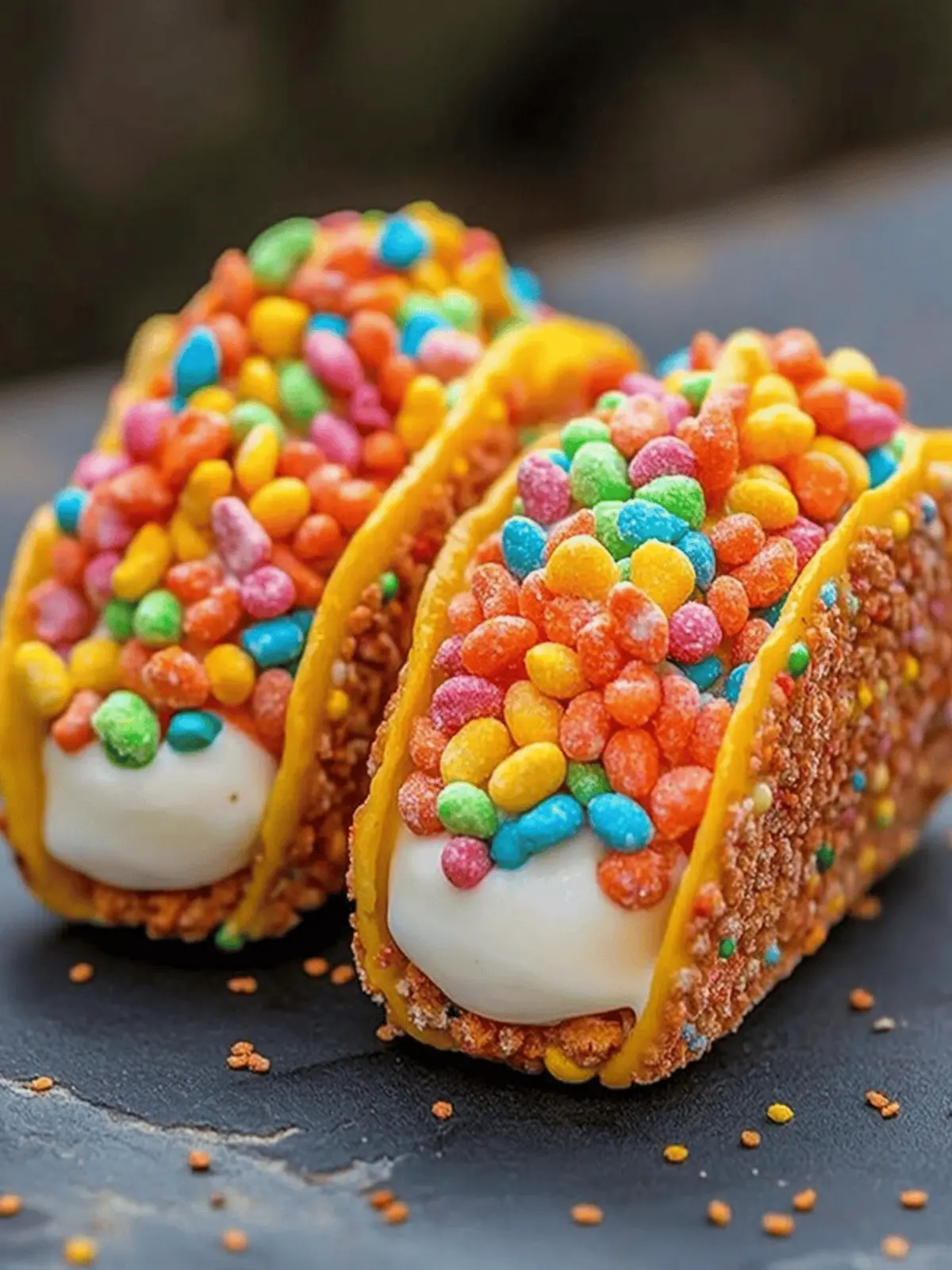 Fruity Pebbles Cheesecake Tacos