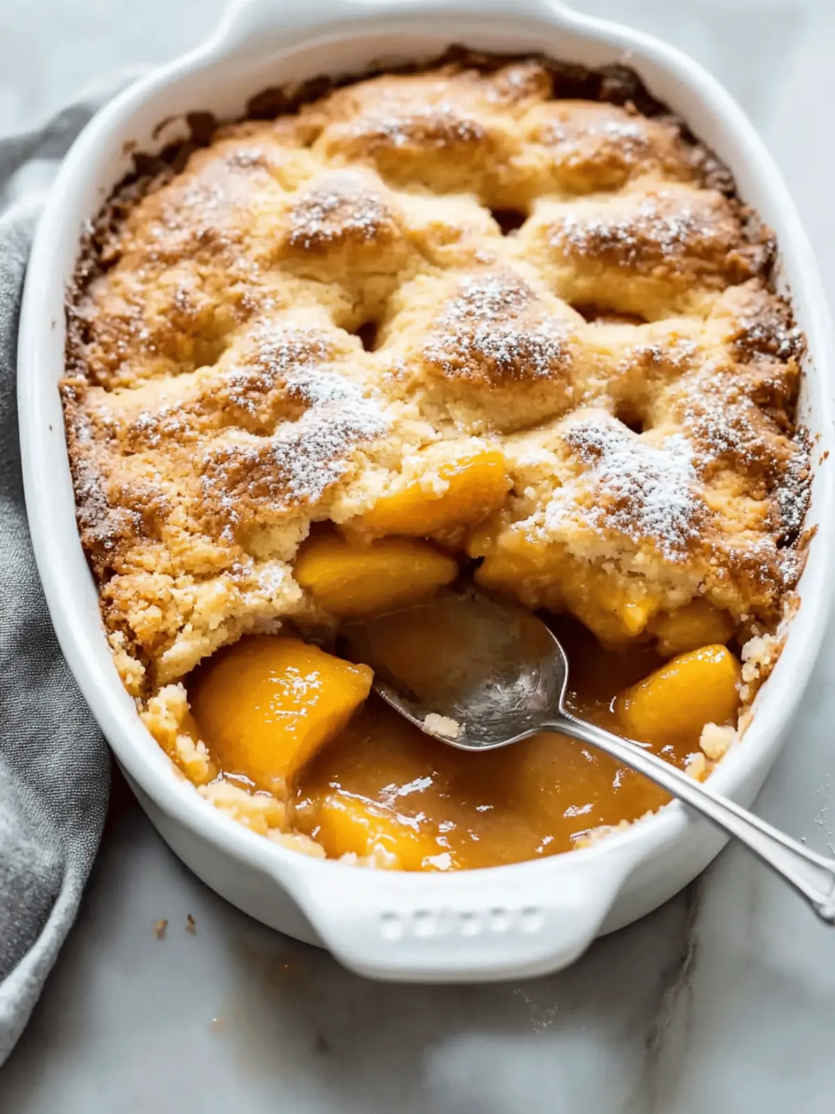 Peach Cobbler That’s Gooey Inside With A Crisp Sugary Crust