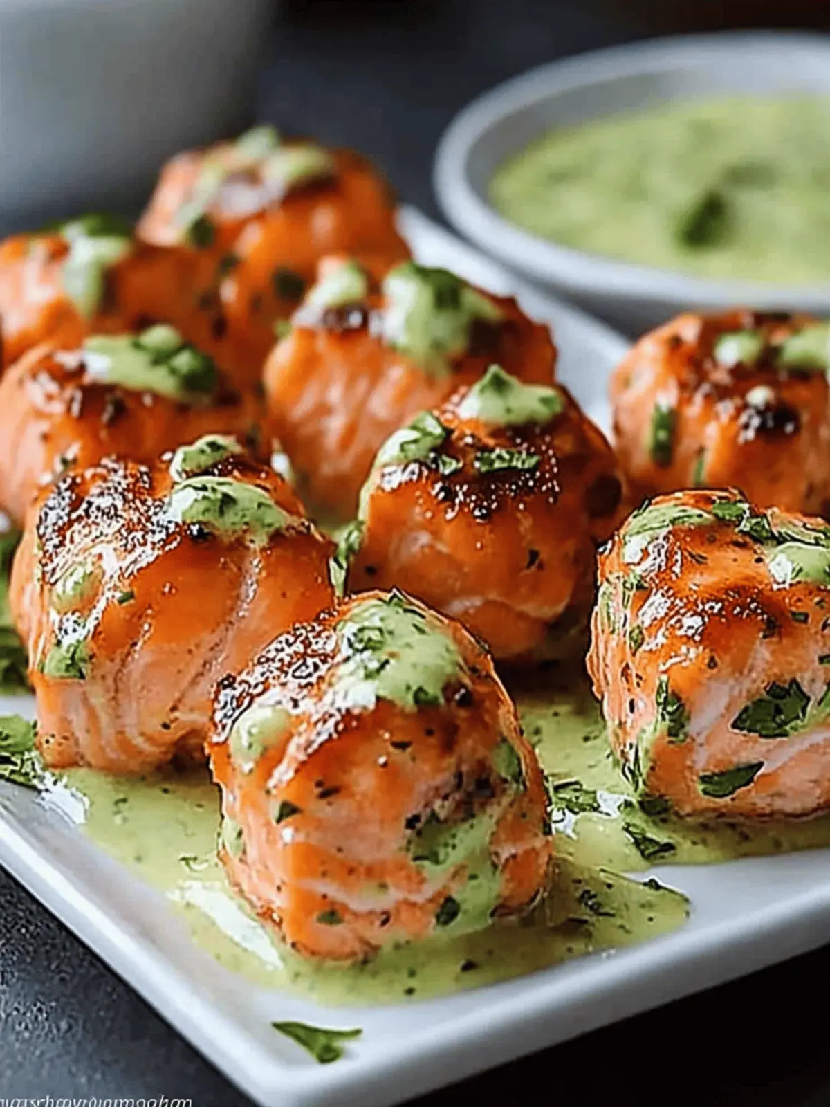 Crispy Salmon Bites with Sauce