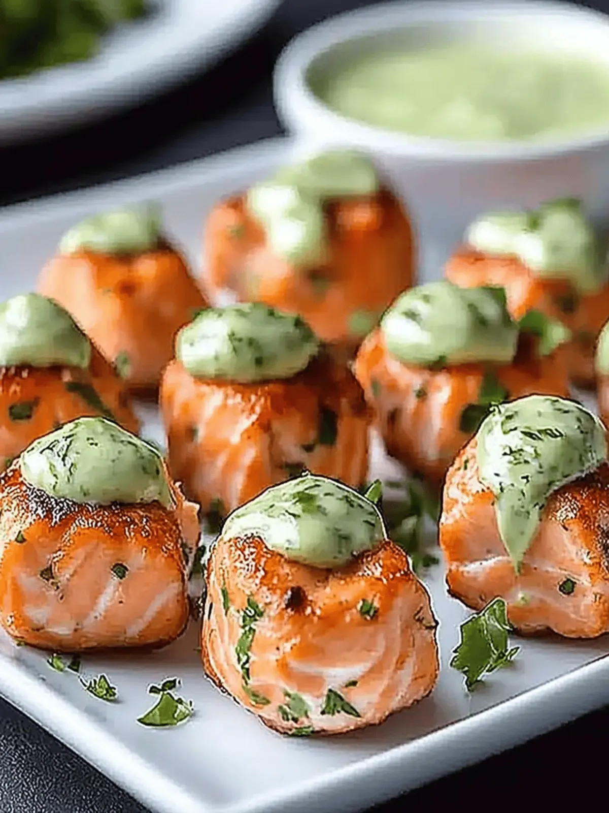 Crispy Salmon Bites with Sauce