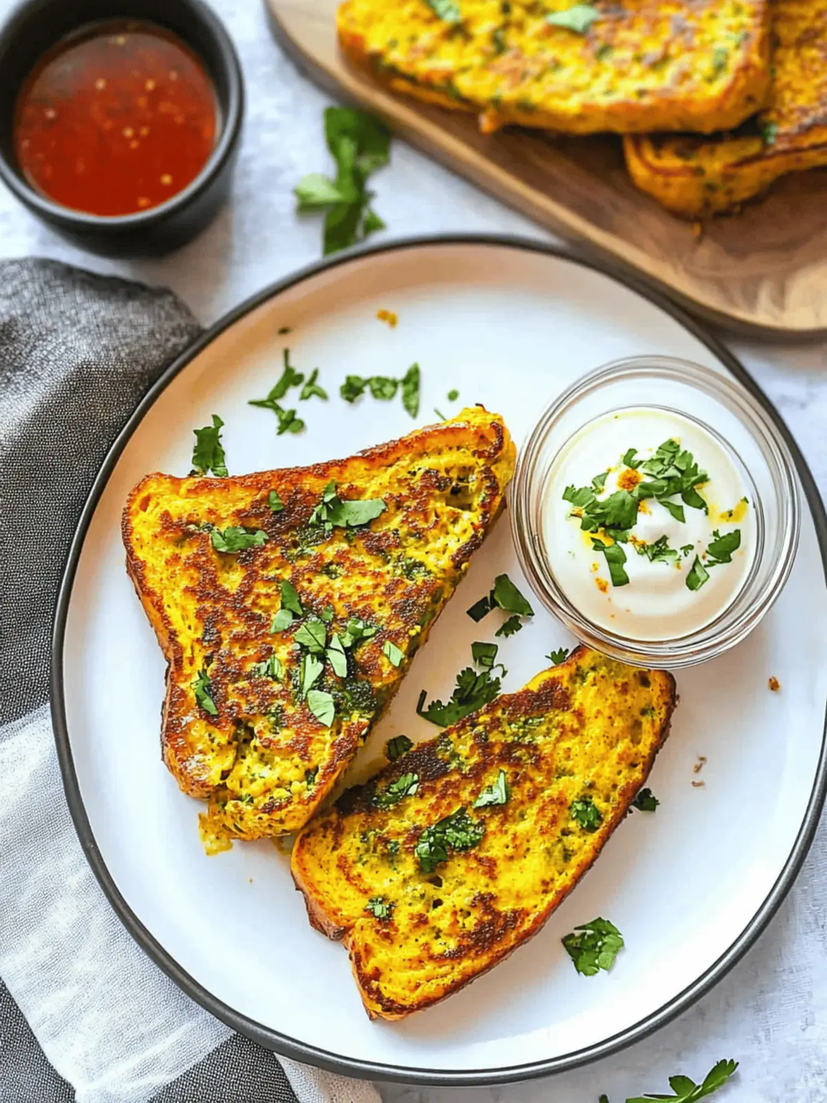 Savory Masala French Toast with Turmeric & Chili