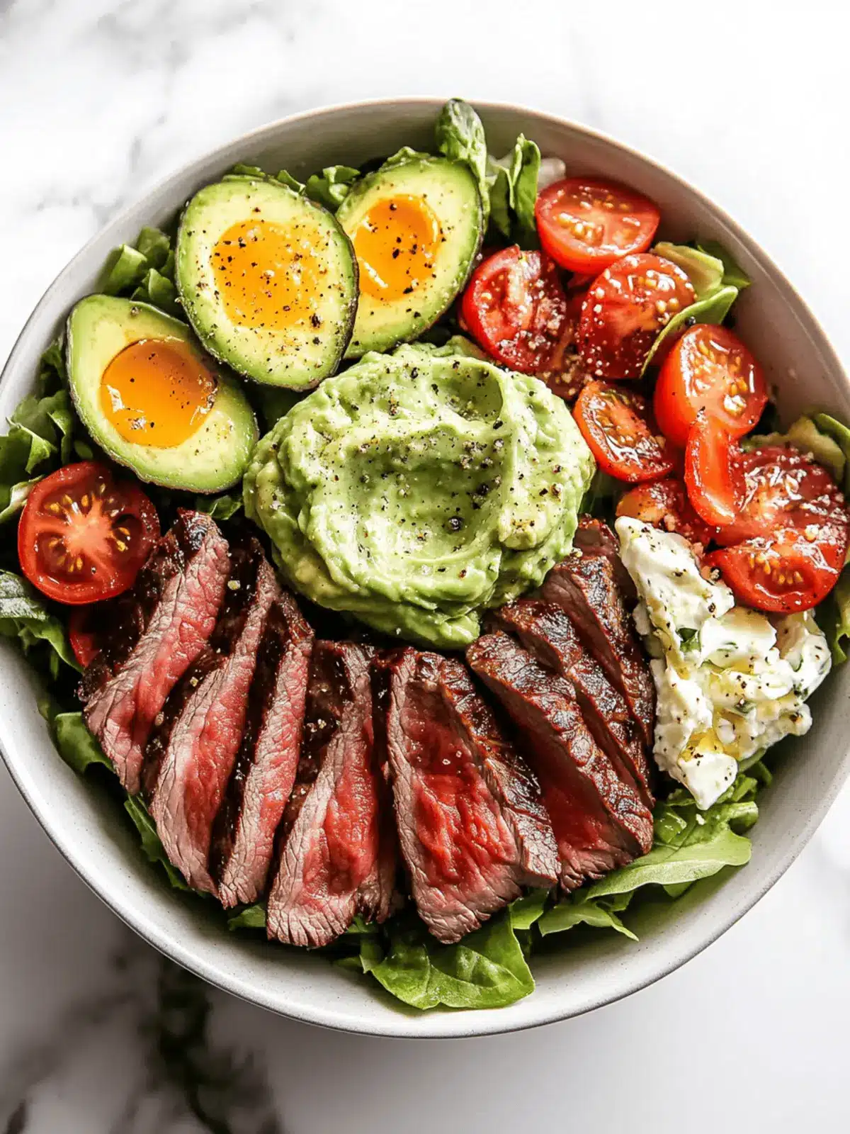 Steak Cobb Salad With Creamy Avocado Dressing Recipe Brings A Protein-Packed Delight!