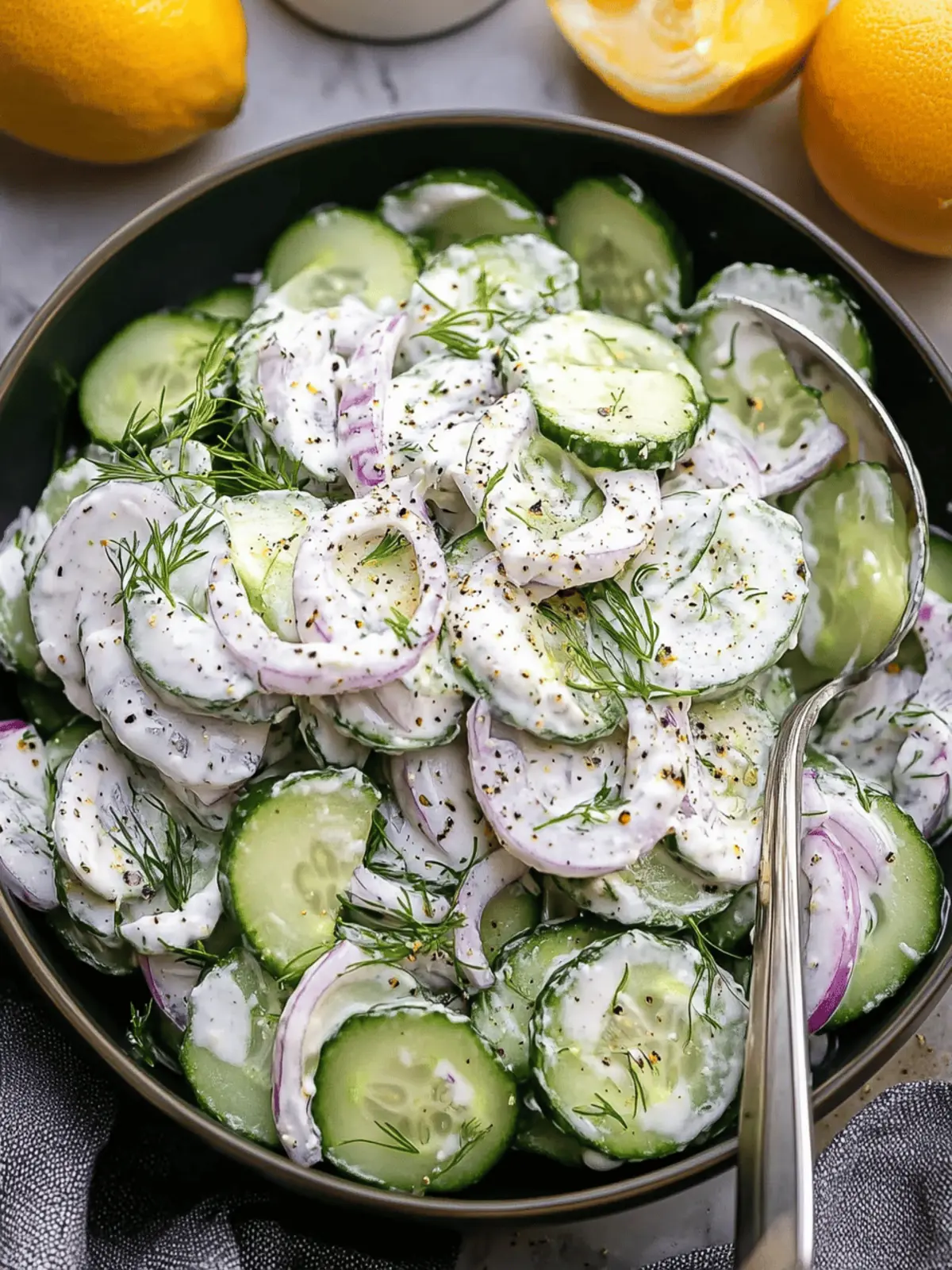 Creamy Cucumber Salad with Greek Yogurt Dressing