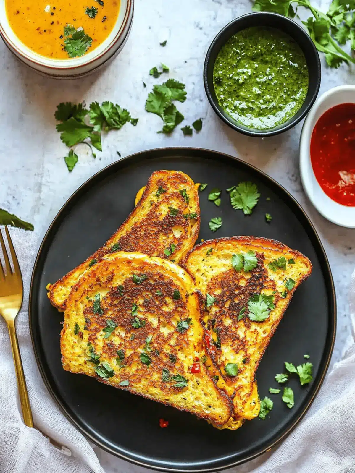 Savory Masala French Toast with Turmeric & Chili