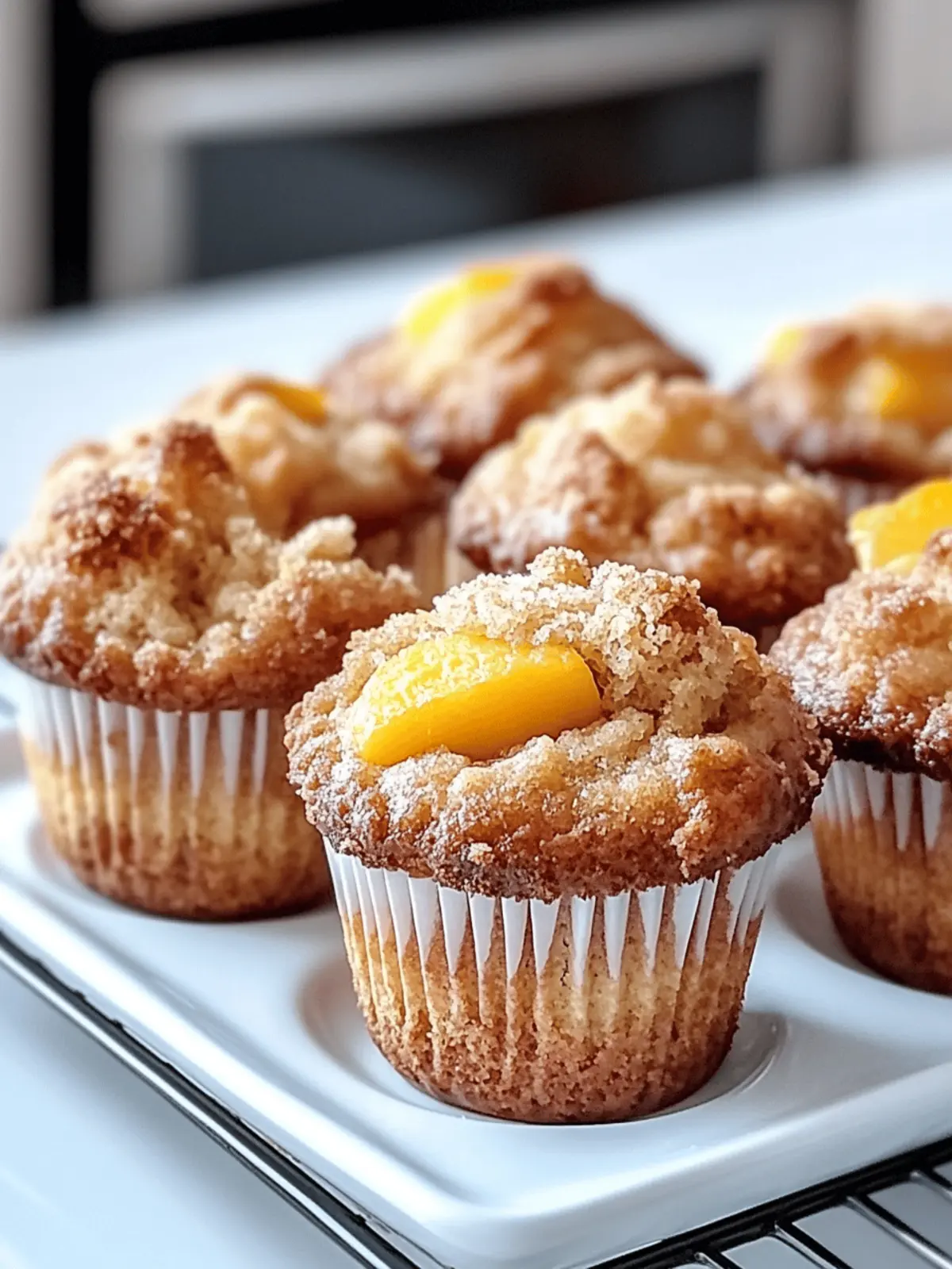 Homemade Peach Cobbler Muffins
