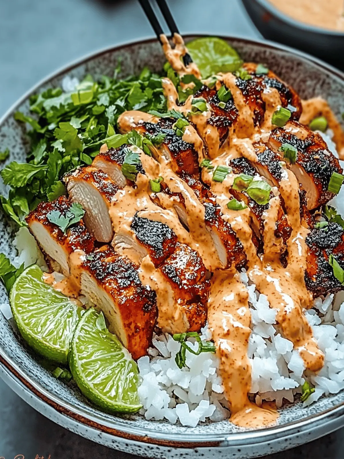 Sweet Chili Chicken Bowl with Coconut Lime Drizzle