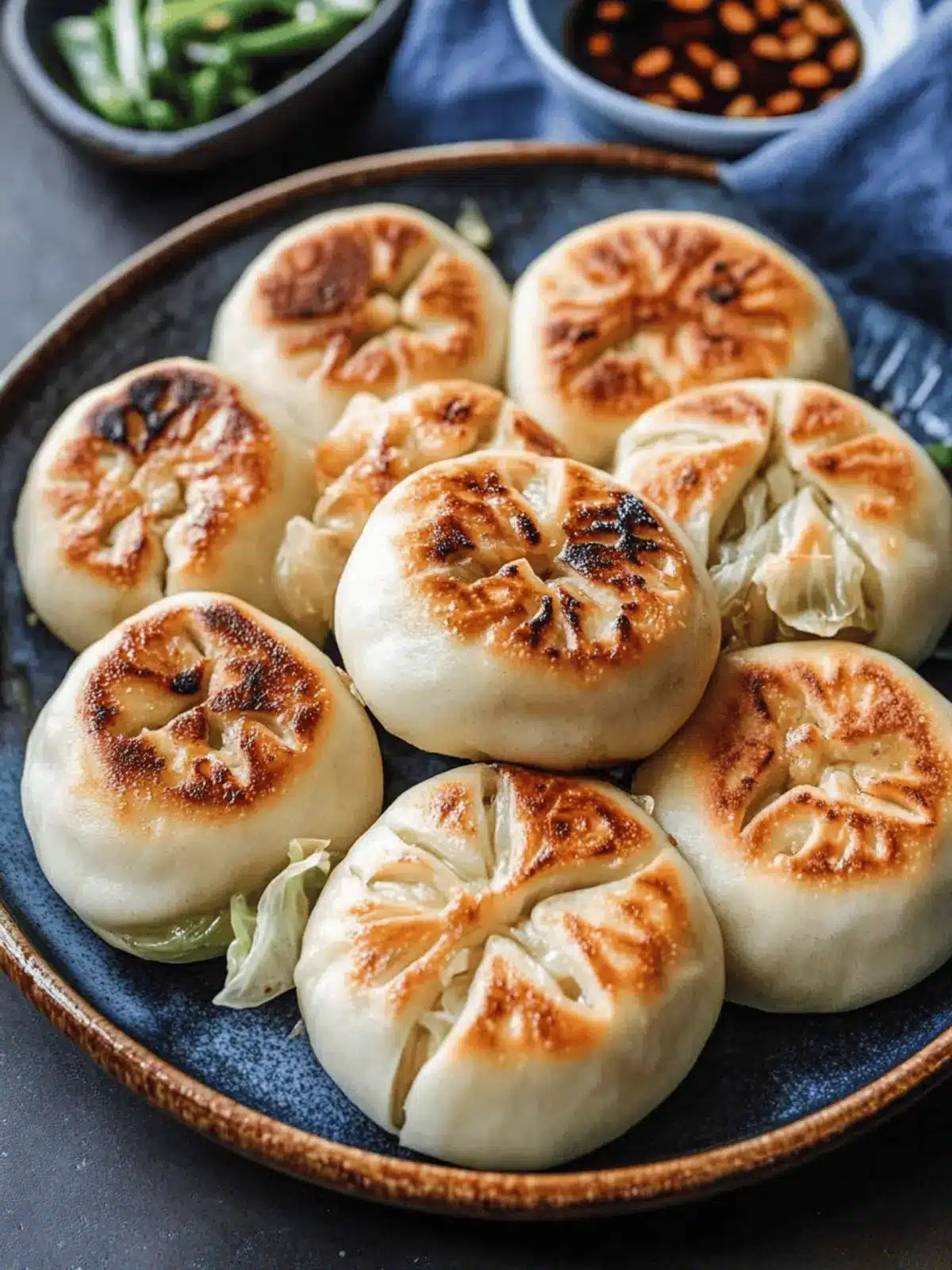 Pan-Fried Cabbage and Noodle Buns