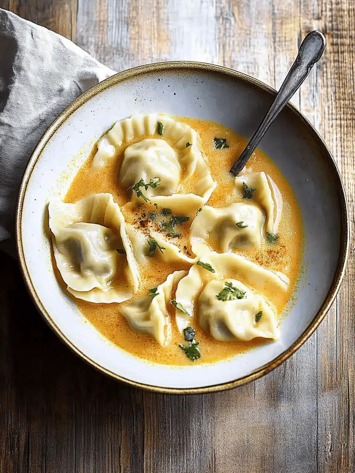 Thai Coconut Curry Dumpling Soup