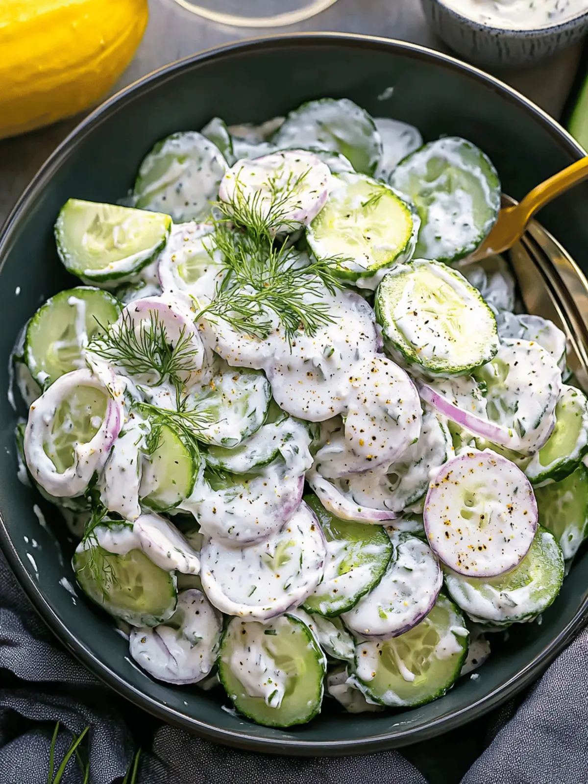 Creamy Cucumber Salad with Greek Yogurt Dressing