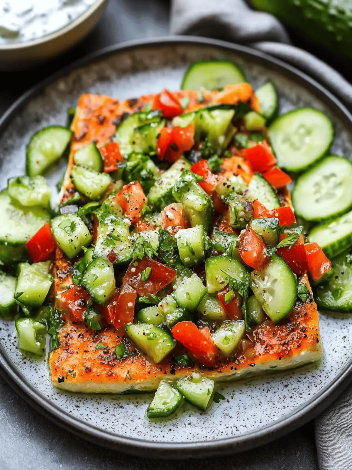 Creamy Cucumber Salad with Greek Yogurt Dressing