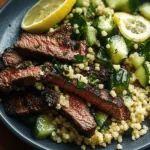 Grilled Skirt Steak with Lemon Herb Couscous Salad