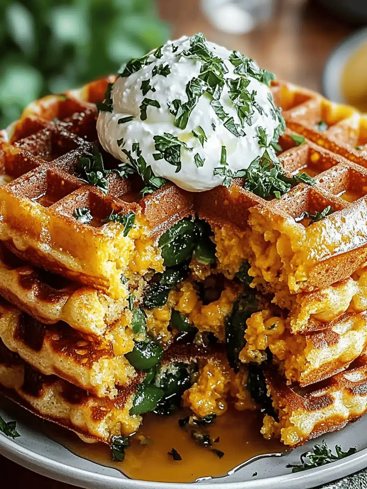 Cheddar Jalapeño Cornbread Waffles: A Flavorful Twist on a Classic
