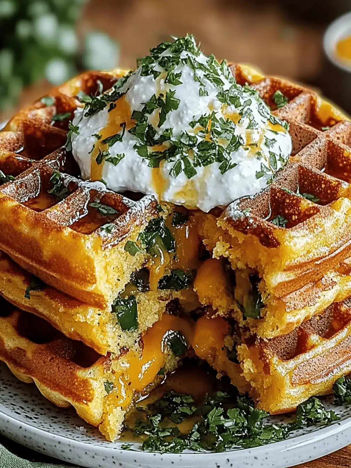 Cheddar Jalapeño Cornbread Waffles: A Flavorful Twist on a Classic