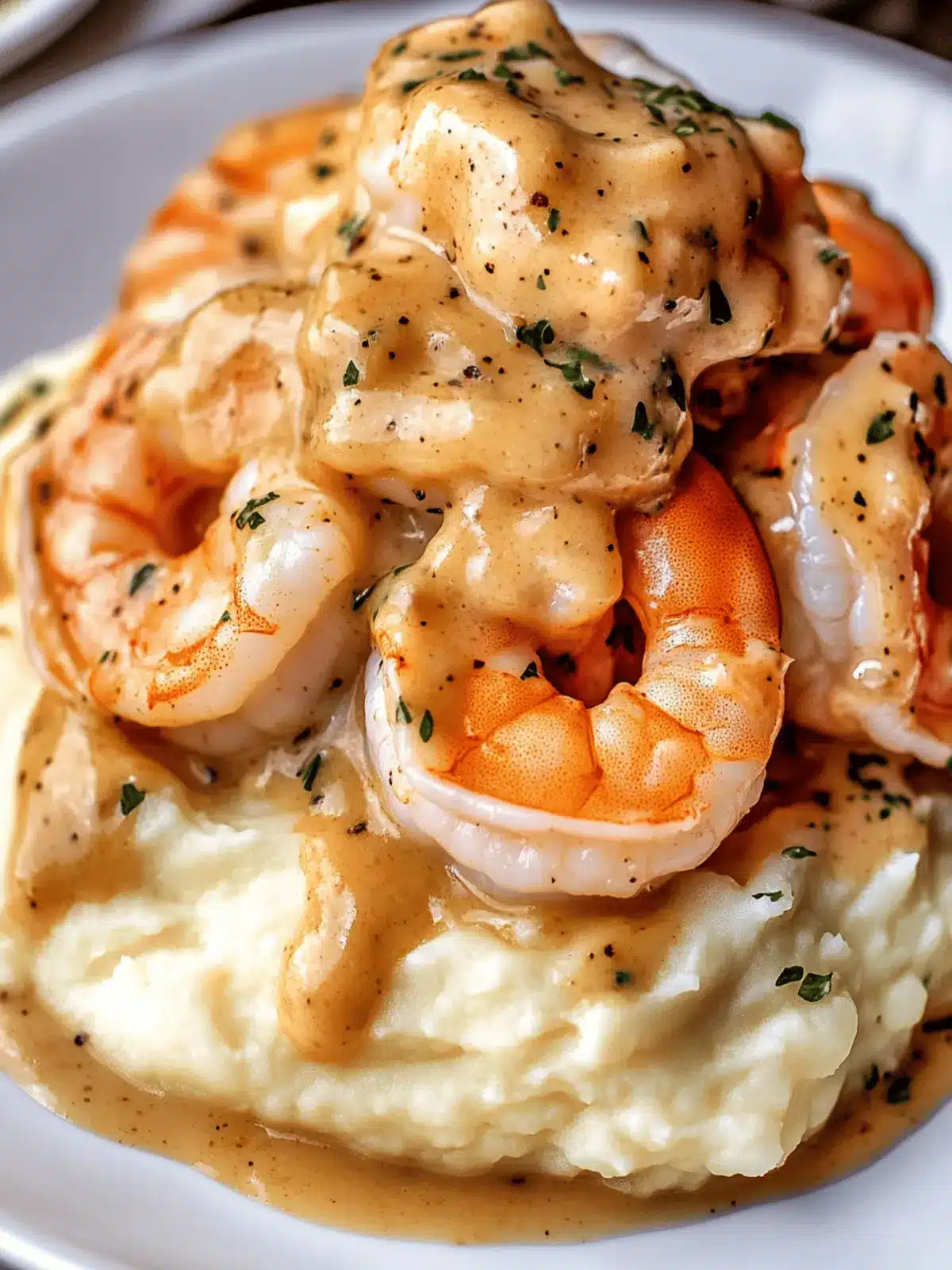 Creamy Garlic Shrimp Over Mashed Potatoes – A Luxurious Comfort Food Classic
