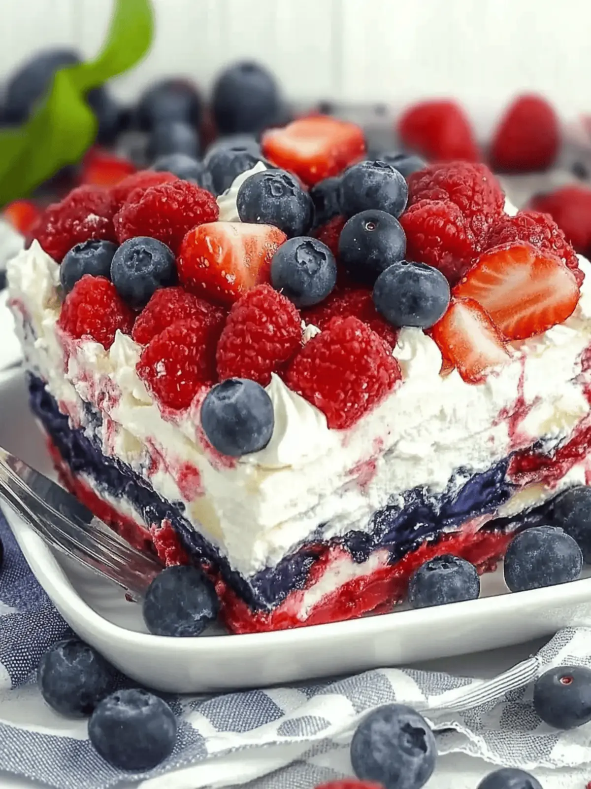 No Bake Summer Berry Lasagna