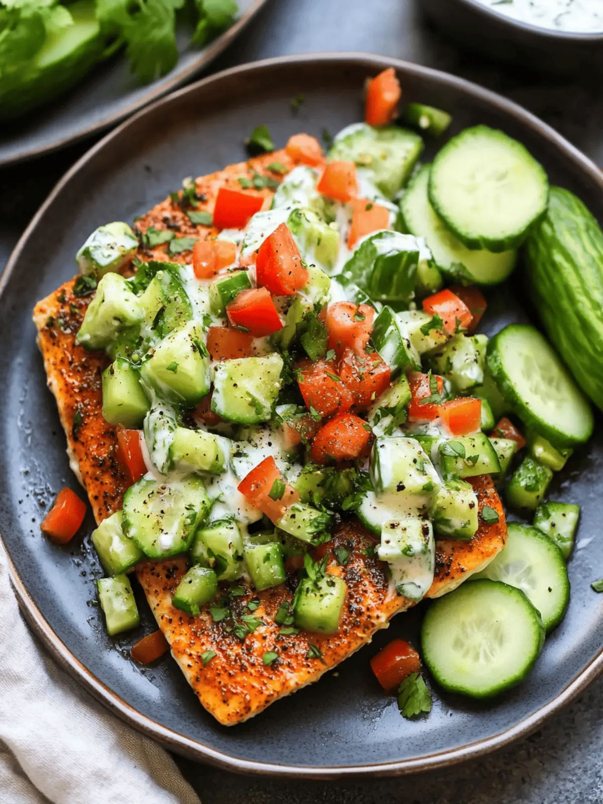 Creamy Cucumber Salad with Greek Yogurt Dressing