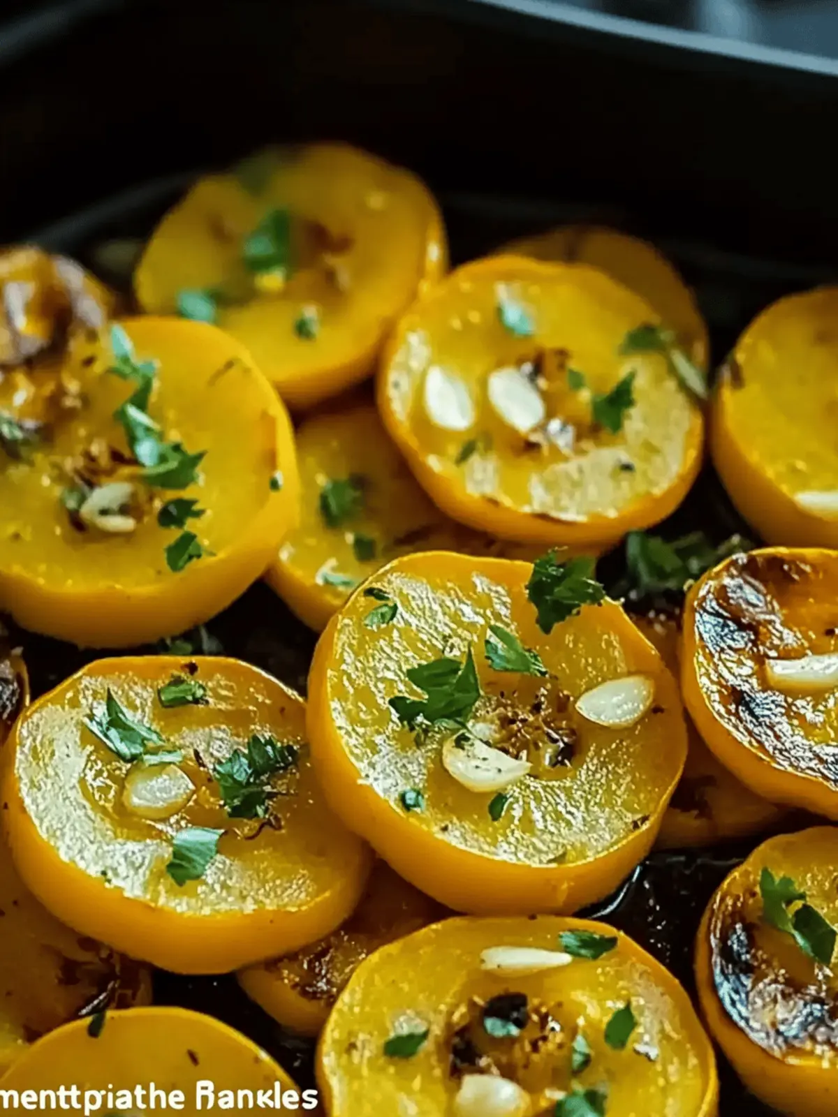 Simple Roasted Patty Pan Squash with Garlic and Herbs