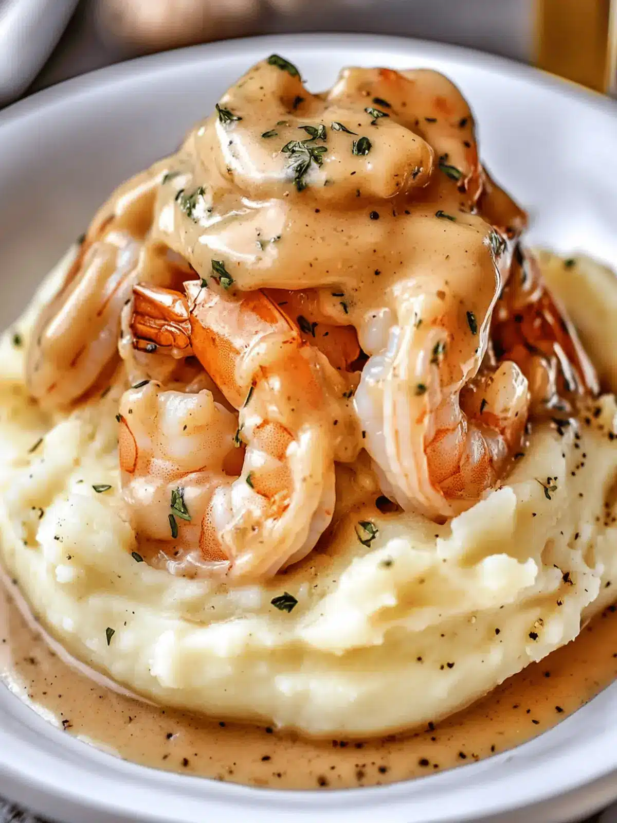 Creamy Garlic Shrimp Over Mashed Potatoes – A Luxurious Comfort Food Classic