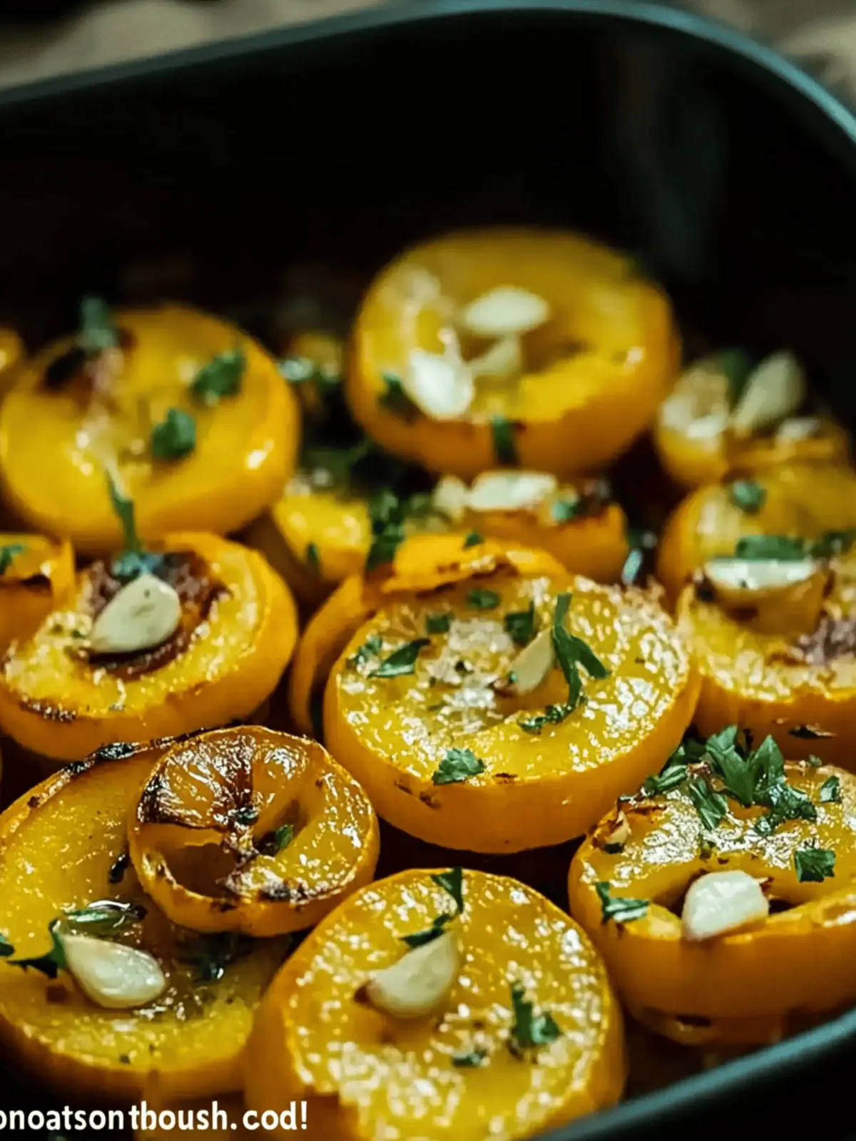 Simple Roasted Patty Pan Squash with Garlic and Herbs