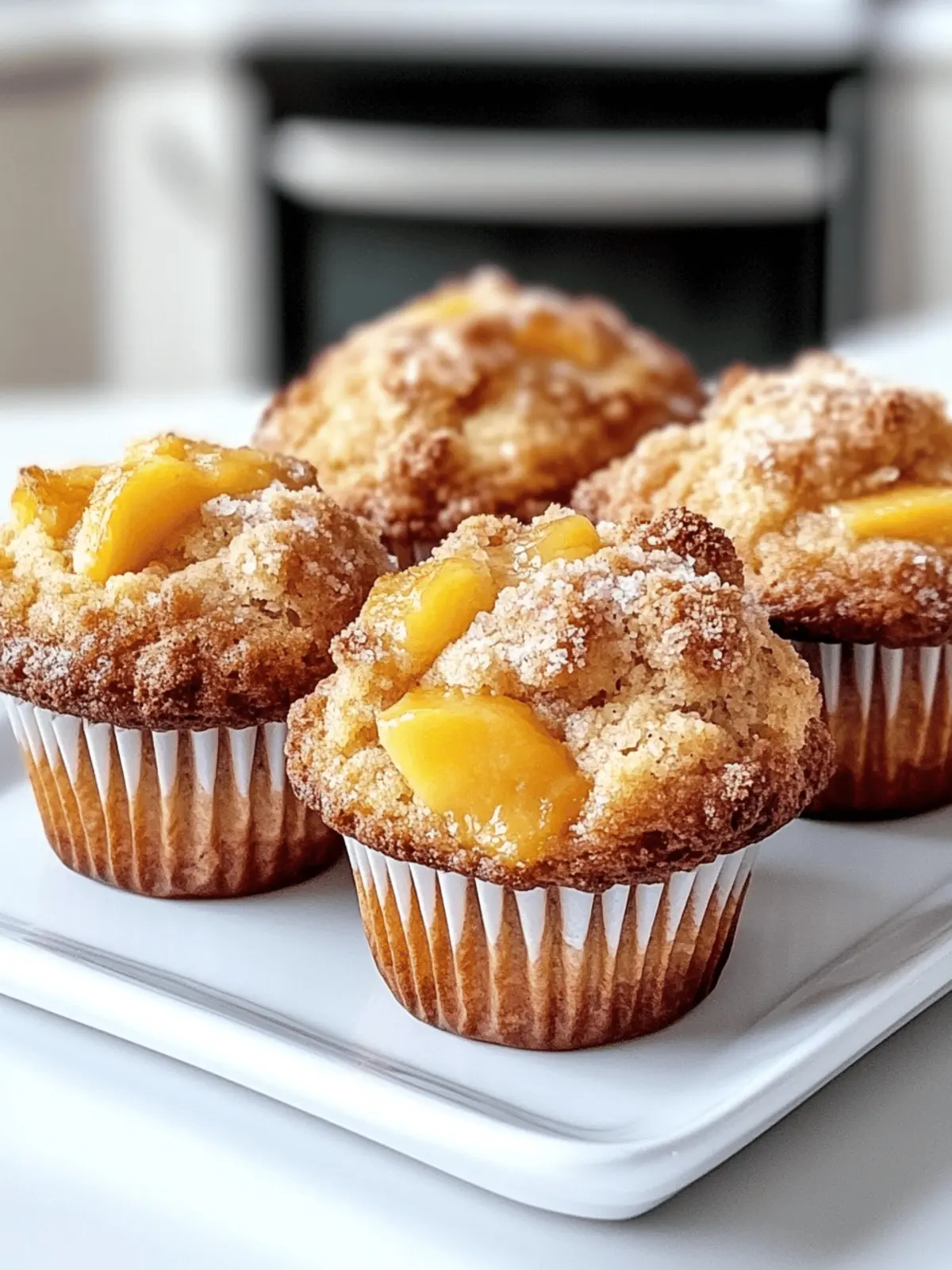 Homemade Peach Cobbler Muffins