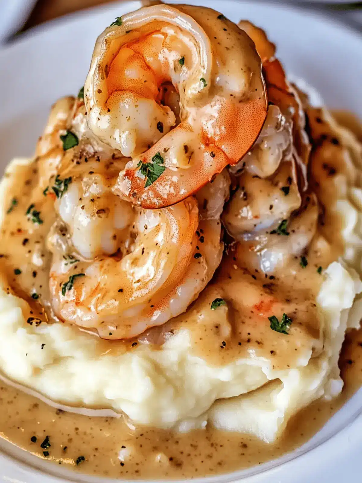 Creamy Garlic Shrimp Over Mashed Potatoes – A Luxurious Comfort Food Classic