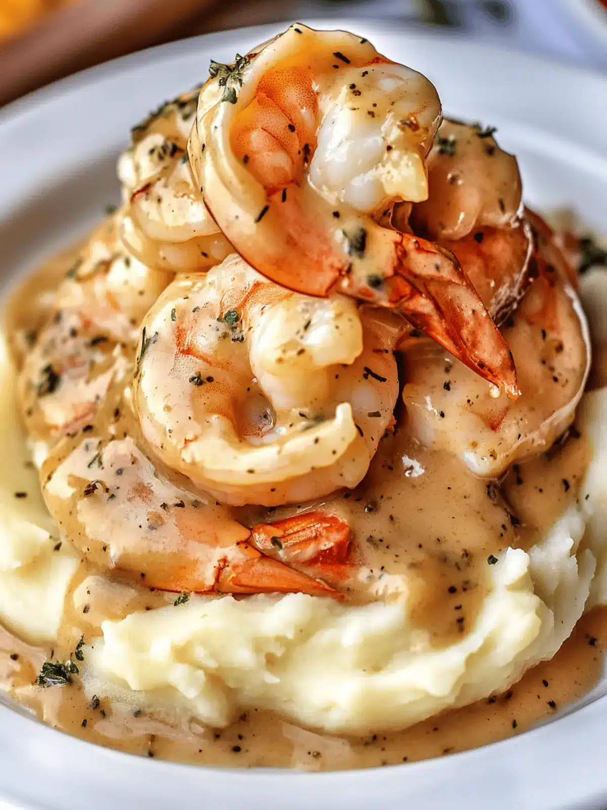 Creamy Garlic Shrimp Over Mashed Potatoes – A Luxurious Comfort Food Classic