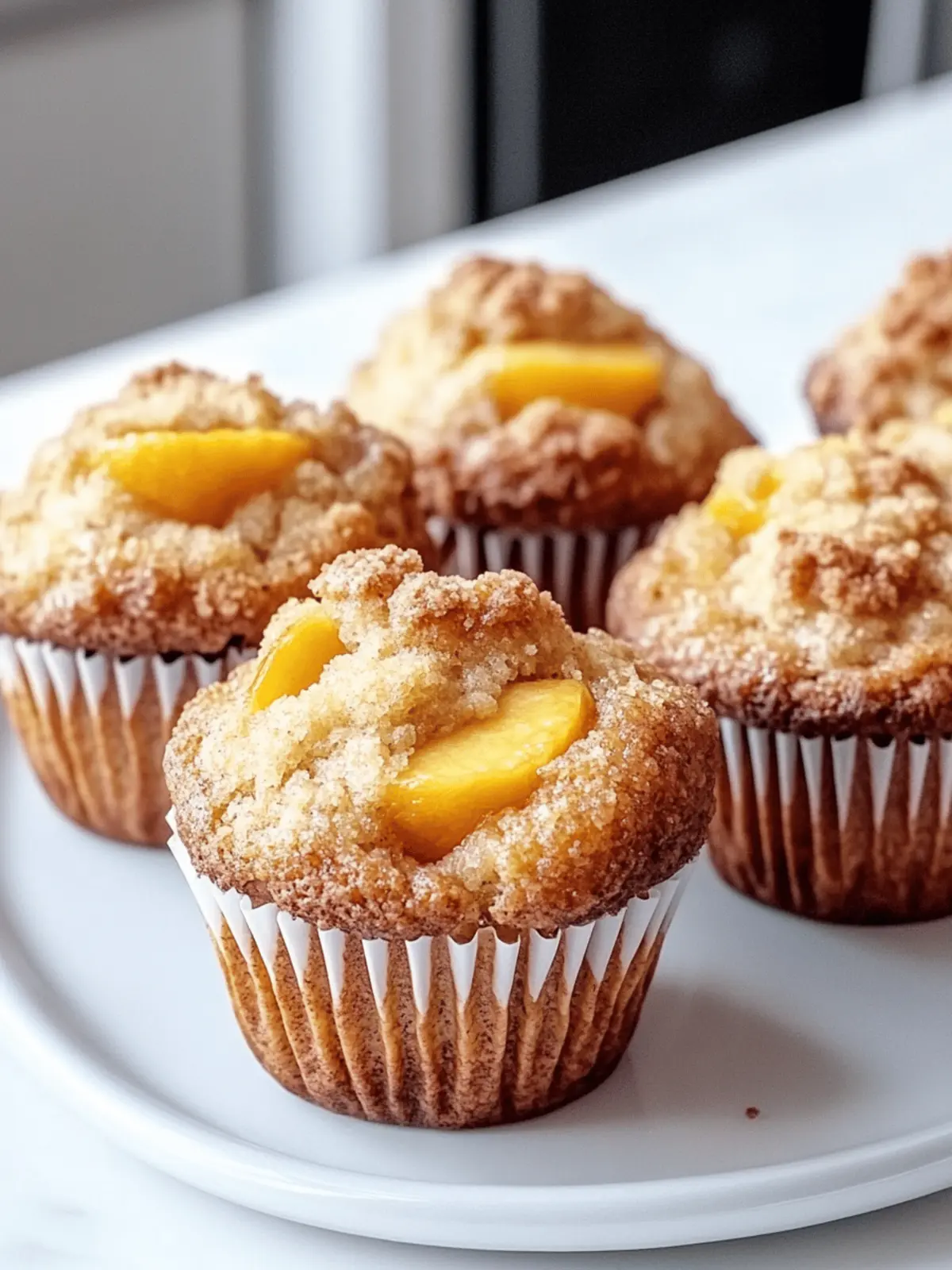 Homemade Peach Cobbler Muffins