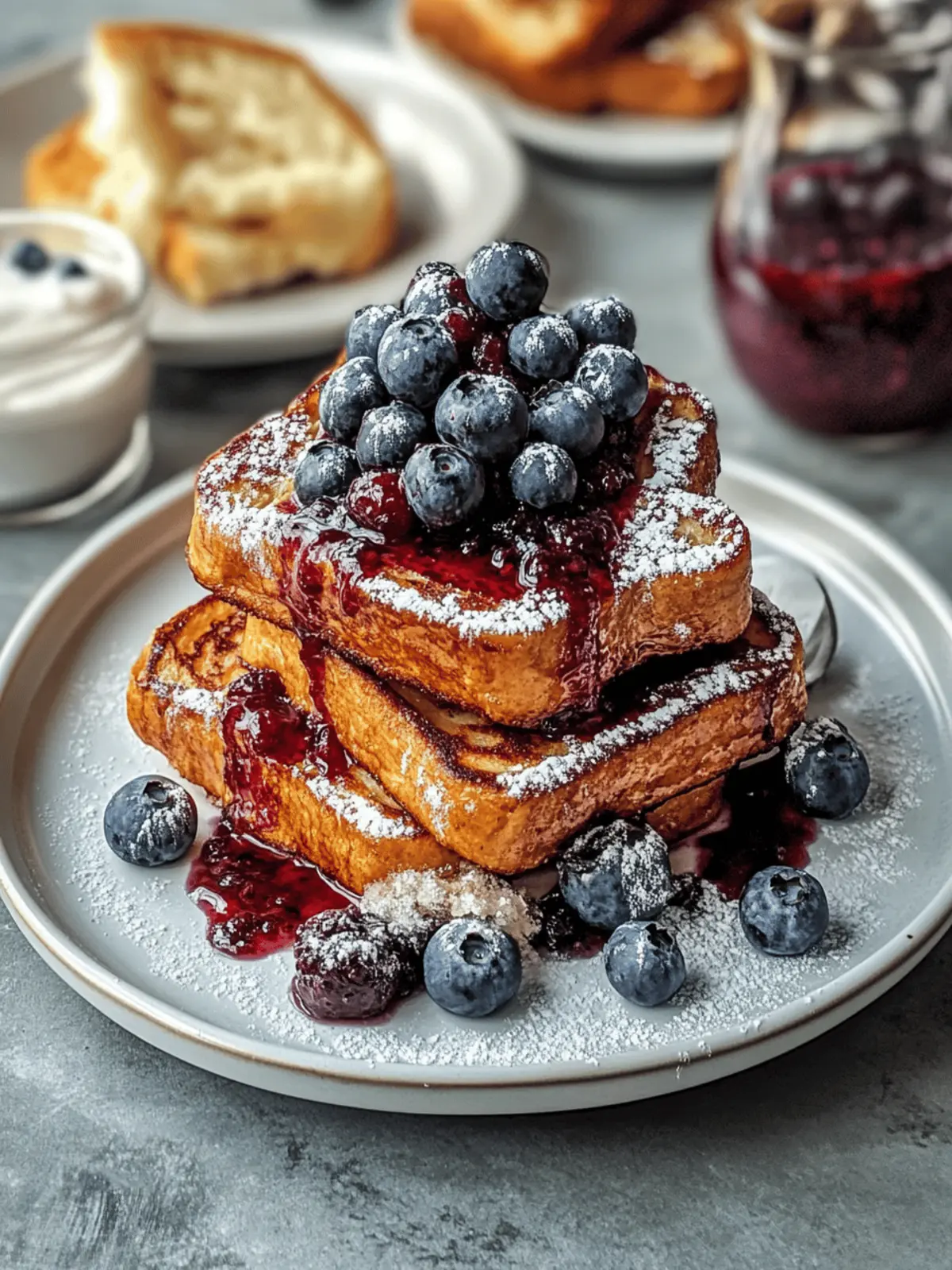 Brioche French Toast with Blueberry Compote