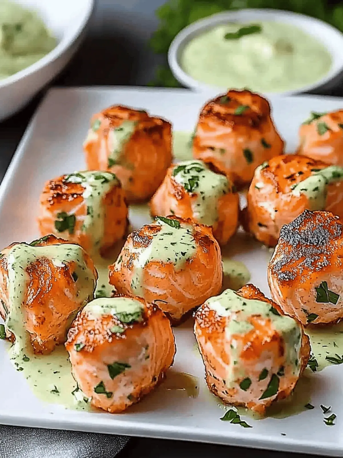 Crispy Salmon Bites with Sauce