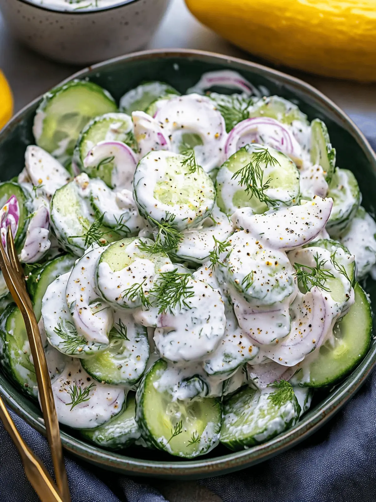 Creamy Cucumber Salad with Greek Yogurt Dressing