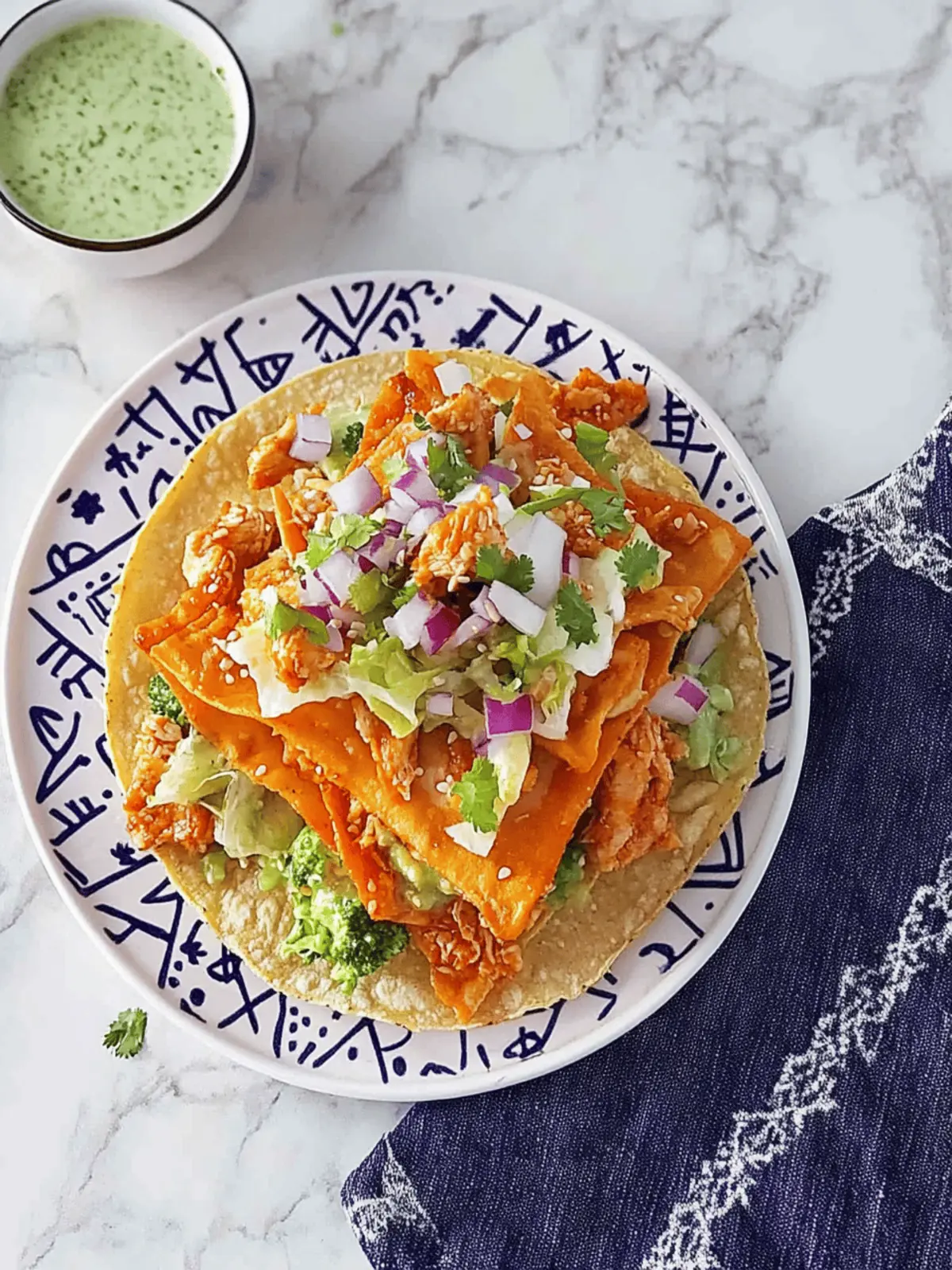 Asian Chicken Wonton Tostadas