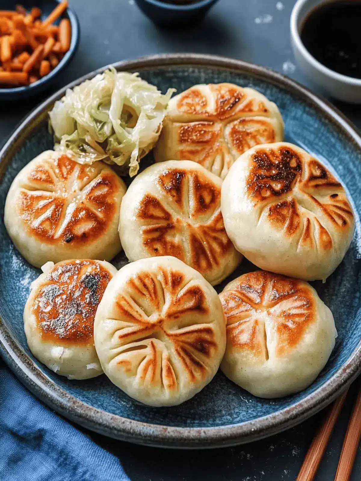 Pan-Fried Cabbage and Noodle Buns