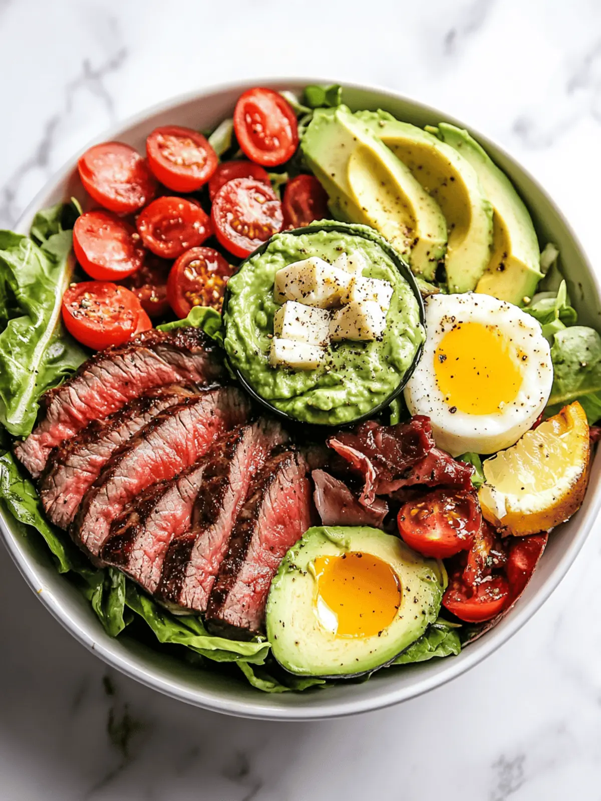 Steak Cobb Salad With Creamy Avocado Dressing Recipe Brings A Protein-Packed Delight!